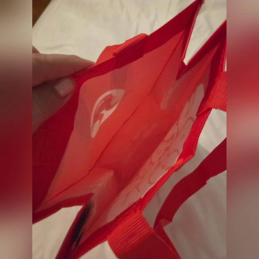 lululemon Red Reusable Shoping Bag with White Print